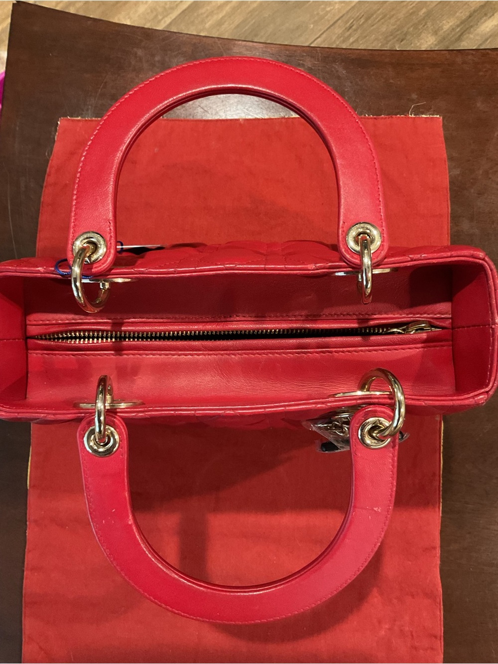 Dior Red Quilted Top-Handle Bag with Gold-Tone Hardware

COA included - Picture 8 of 16